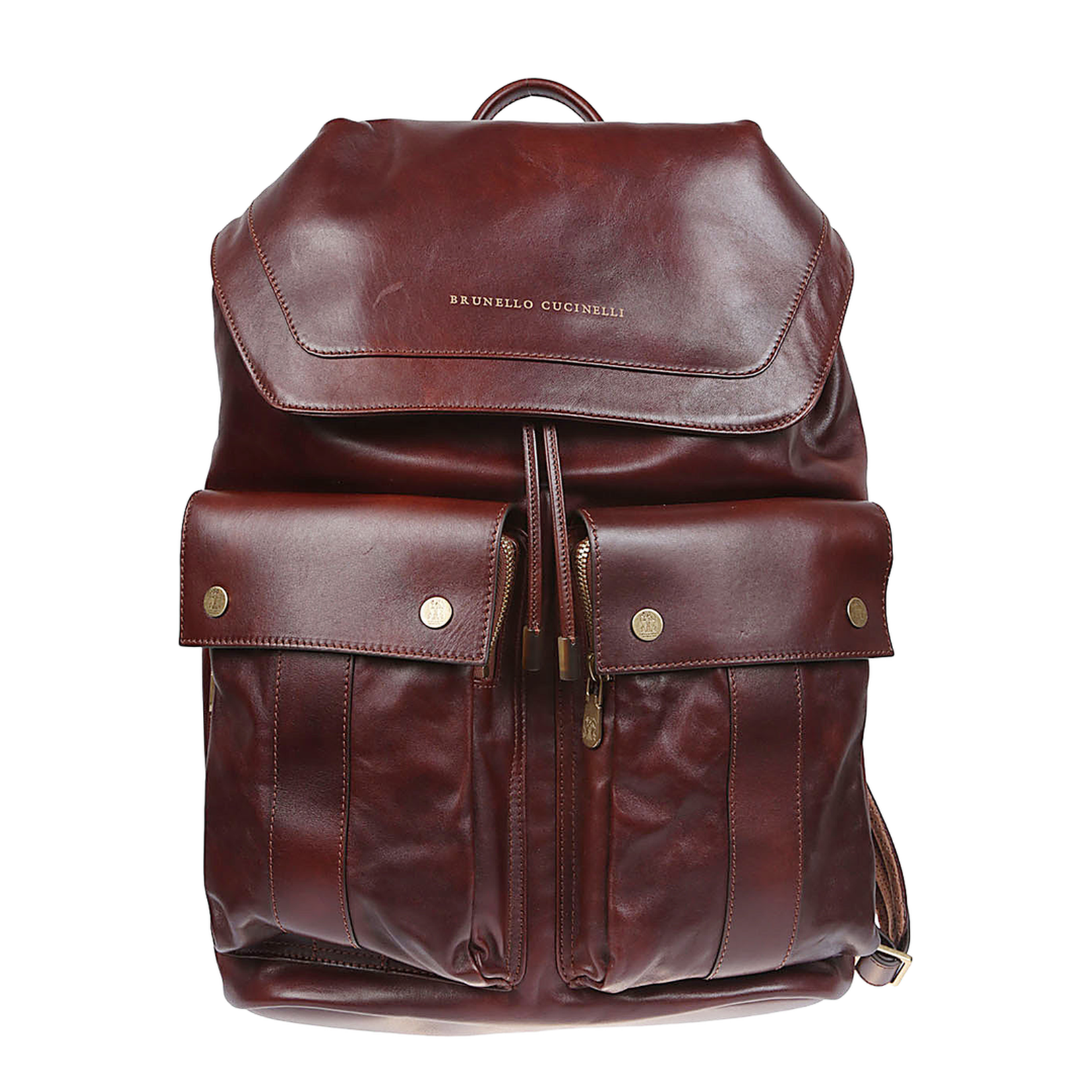 Bordeaux Flap Closure Leather Backpack