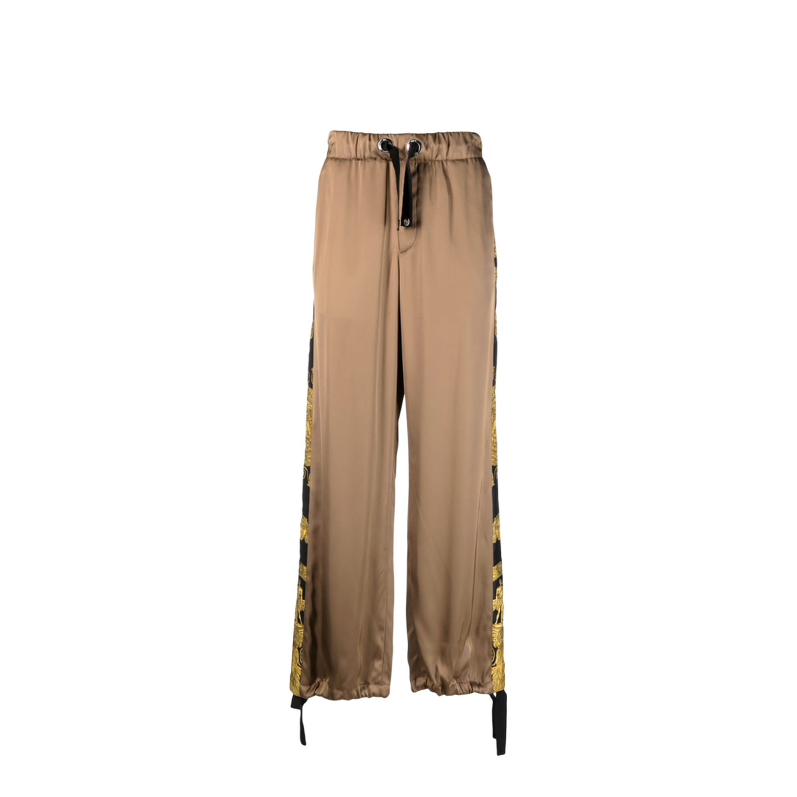 Black And Gold Barocco Print Track Pants