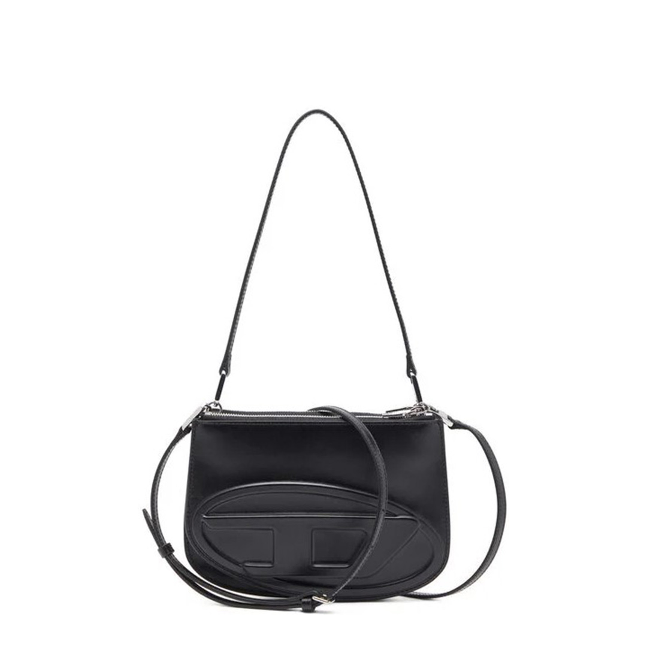 1DR Twin Calf Leather Shoulder Bag - Black