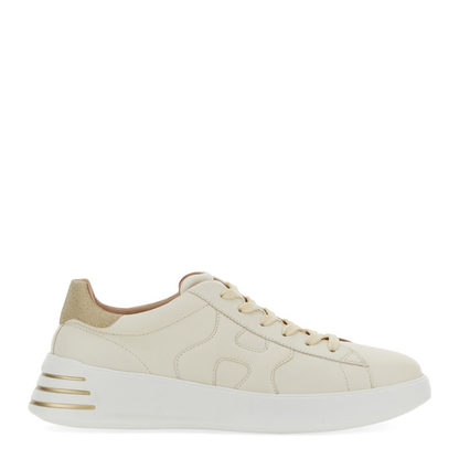Glitter-Detail Leather Sneakers