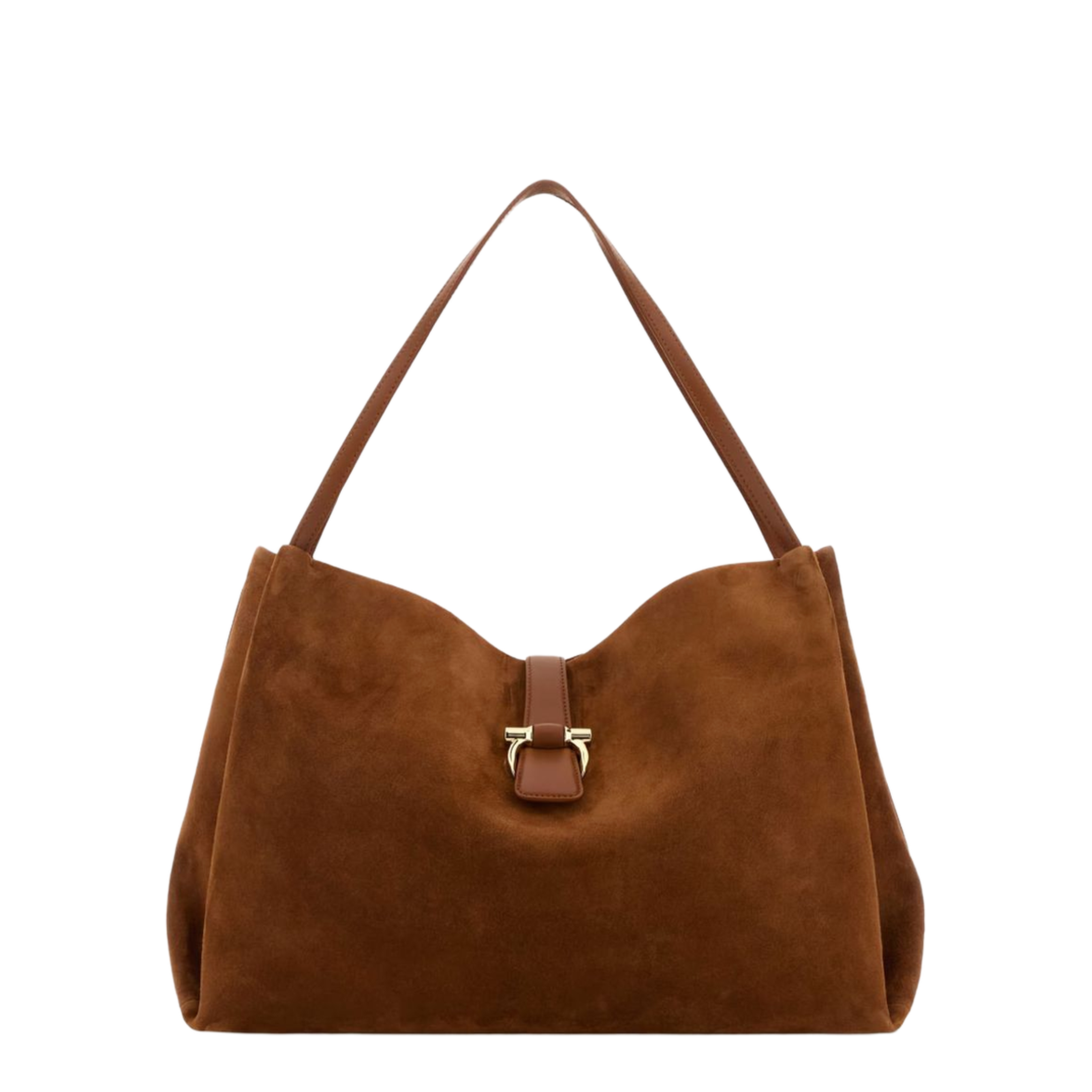 Brown Goatskin Suede Tote Bag