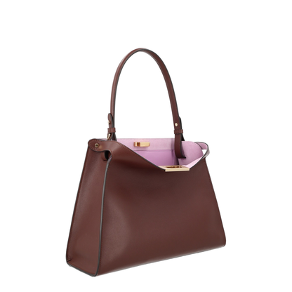Way Medium Calfskin Top Handle Bag - Dark Brown