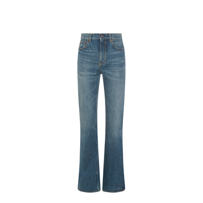 Straight-leg denim jeans