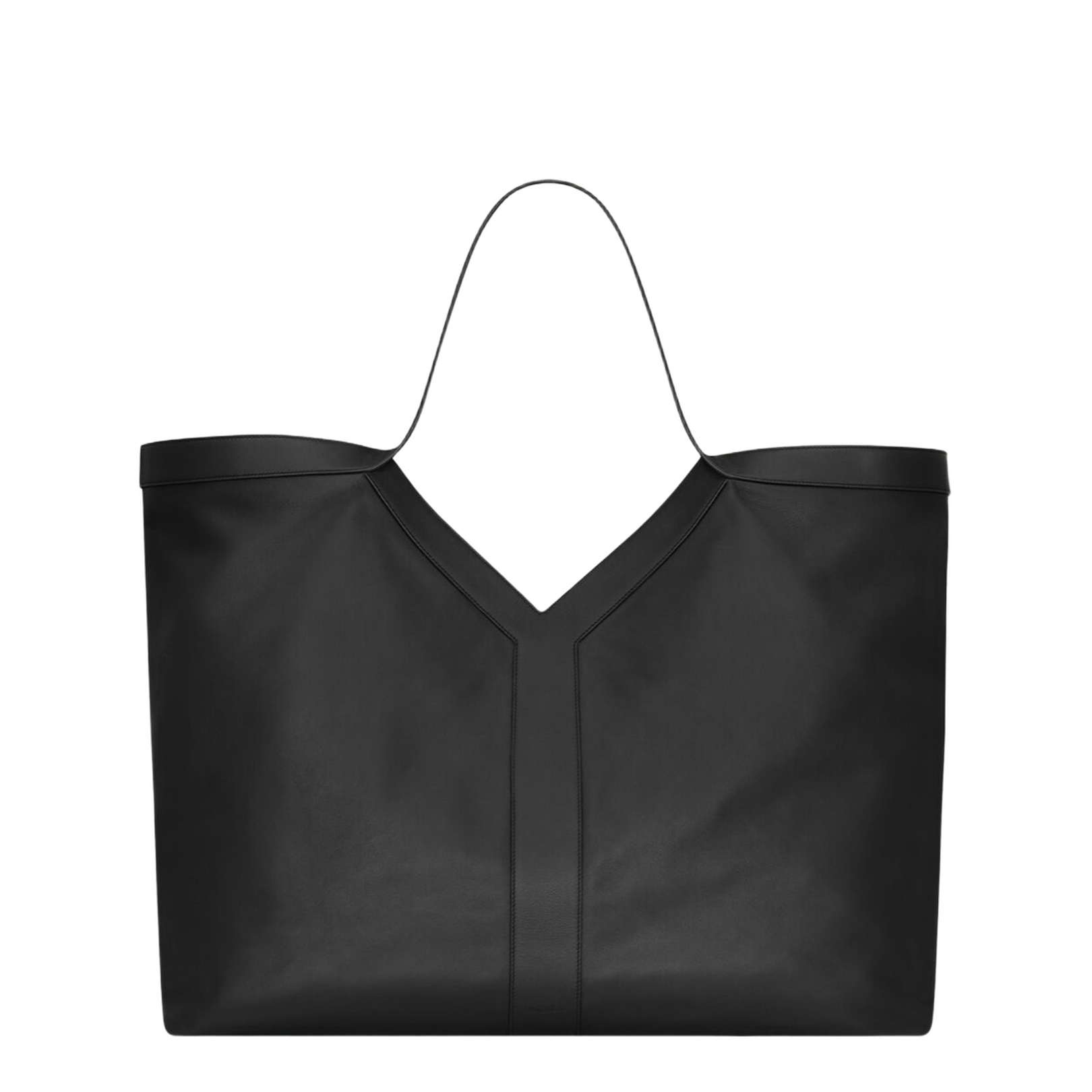 Y Maxi Tote in Grained Leather