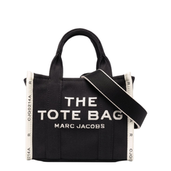 THE Small Woven Jacquard Tote - Black