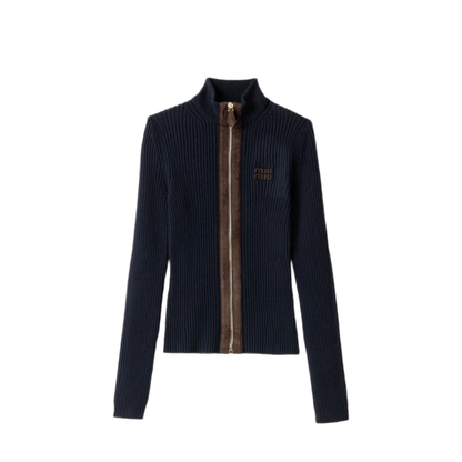 MAYFEYR - Miu Miu - Cashmere Ribs With Leather - MMF992SOOO1747F0008