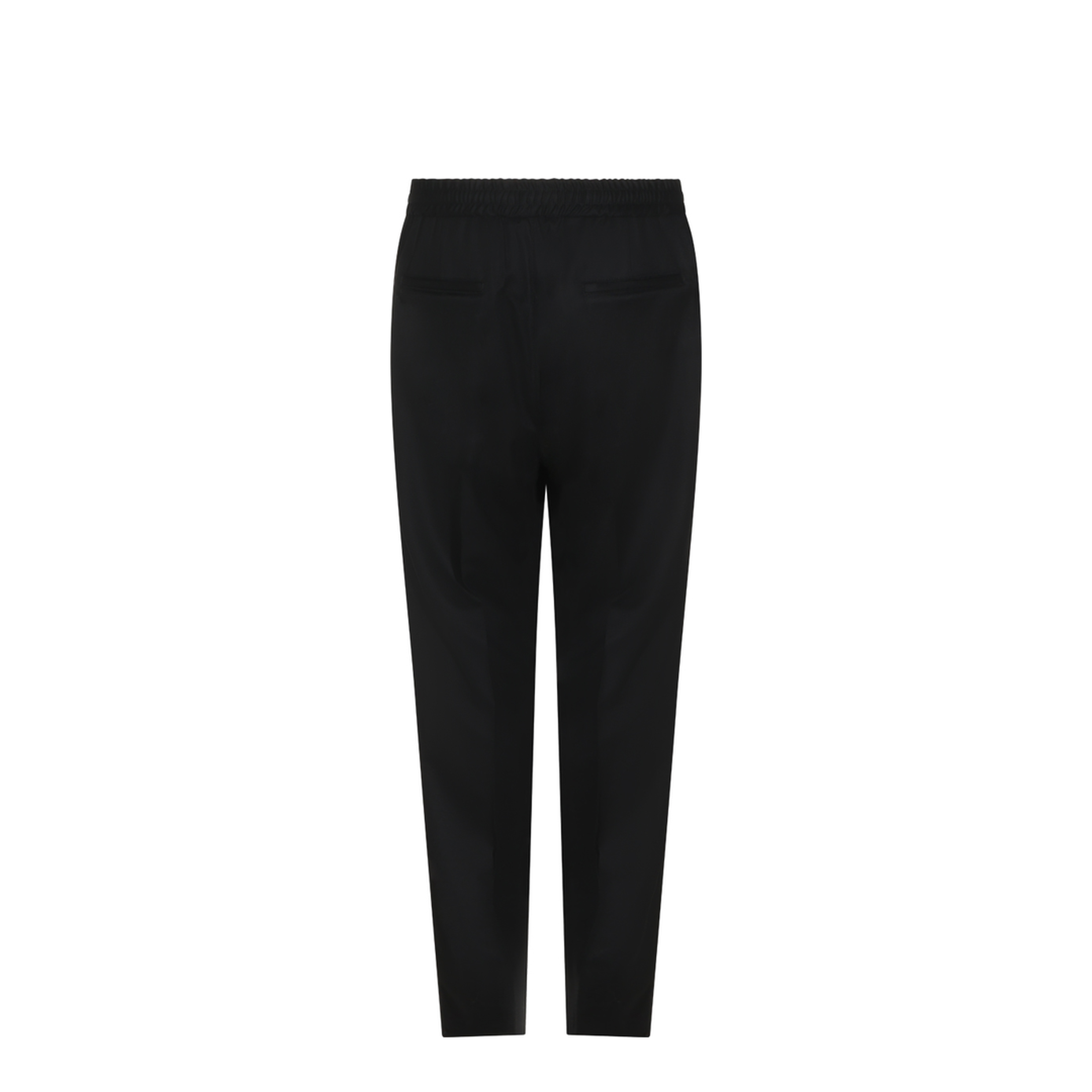 Leisure fit trousers in virgin wool flannel with drawstring and double darts