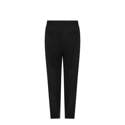 Leisure fit trousers in virgin wool flannel with drawstring and double darts
