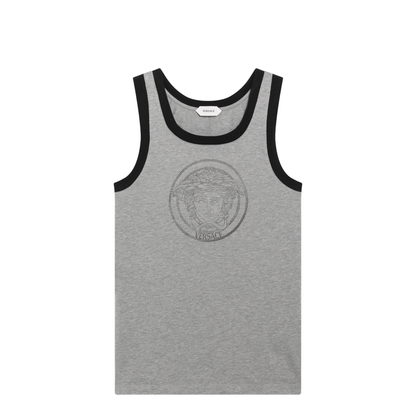 MAYFEYR - Versace - Light Grey Cotton Jersey T-Shirt With Logo Print - 10260031A187312EY90