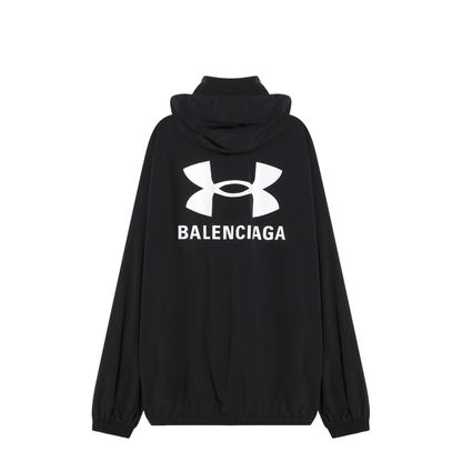 Black Front Zip Fastening High Neck Jacket