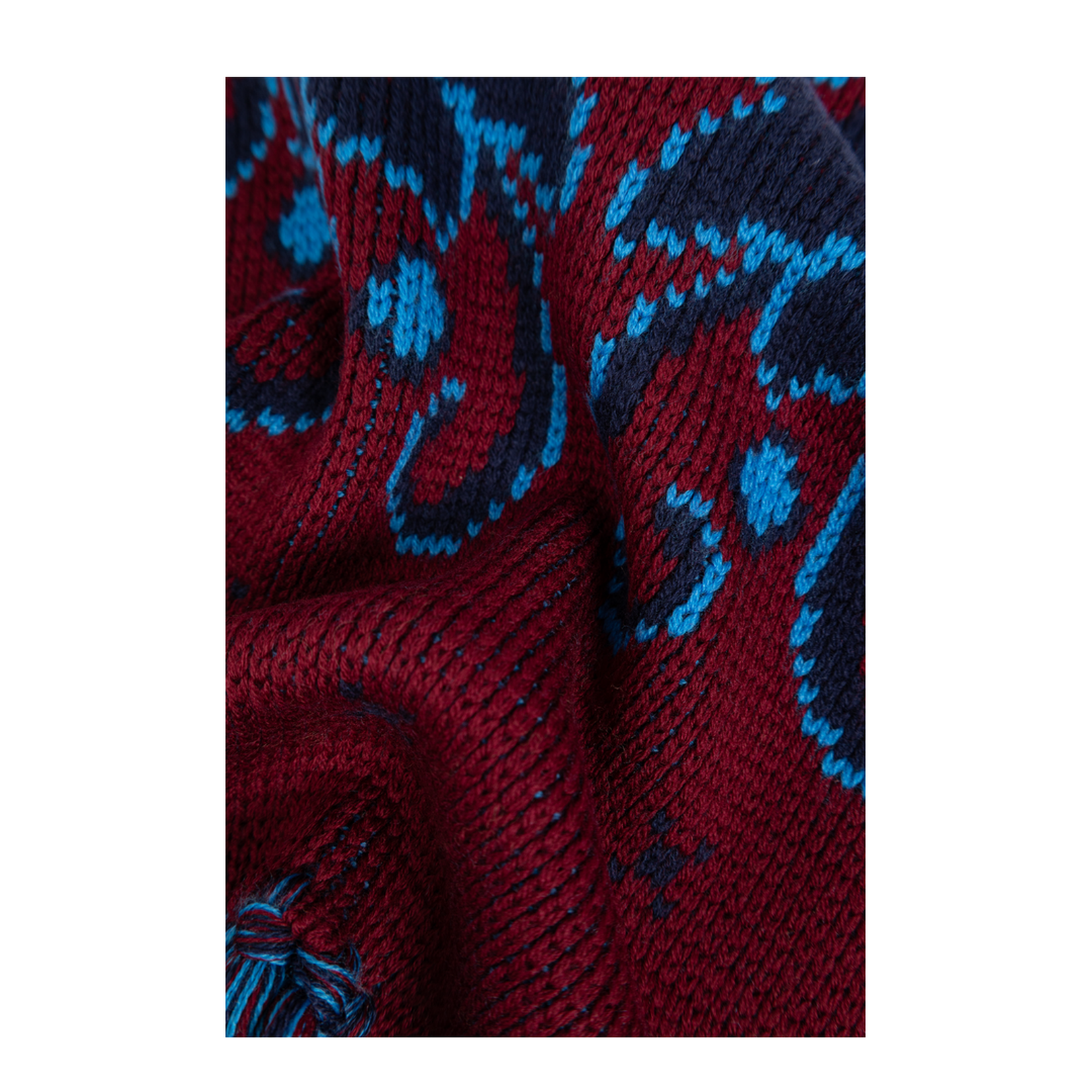 Jacquard Scarf With Fringes