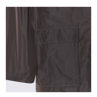 Logo-Print Single-Breasted Coat