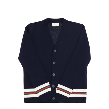 MAYFEYR - Gucci - Cardigan With Web Stripes - 856443XKFDC