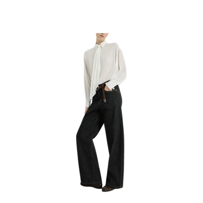 MAYFEYR - Brunello Cucinelli - Loose Barrel Pants In Denim No Fade - ML134P4021C002