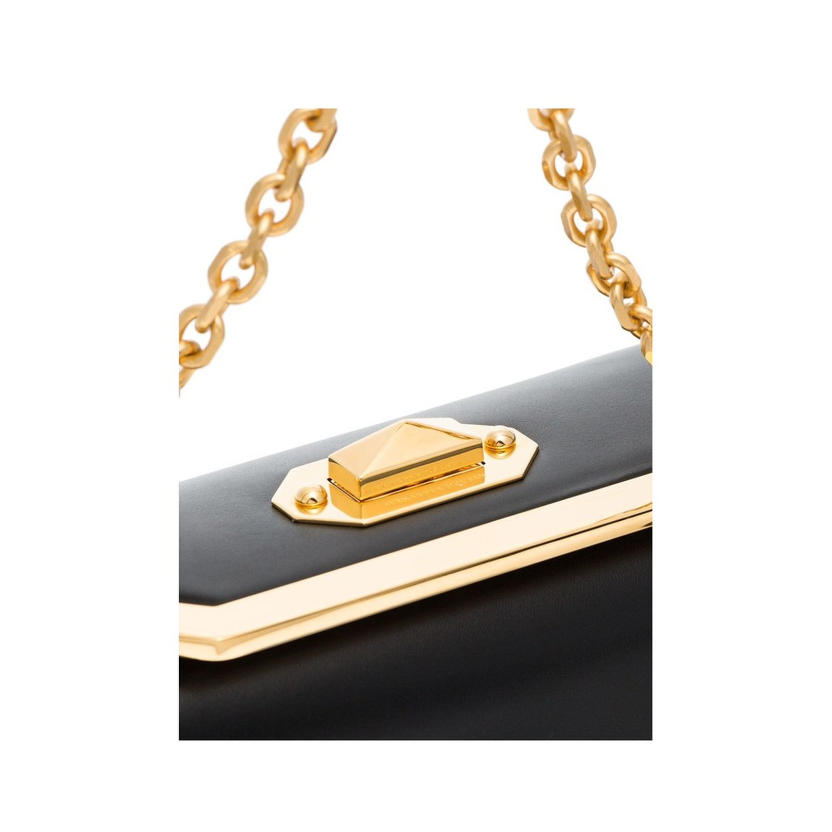 Box Shape Bag with Gold Hardware