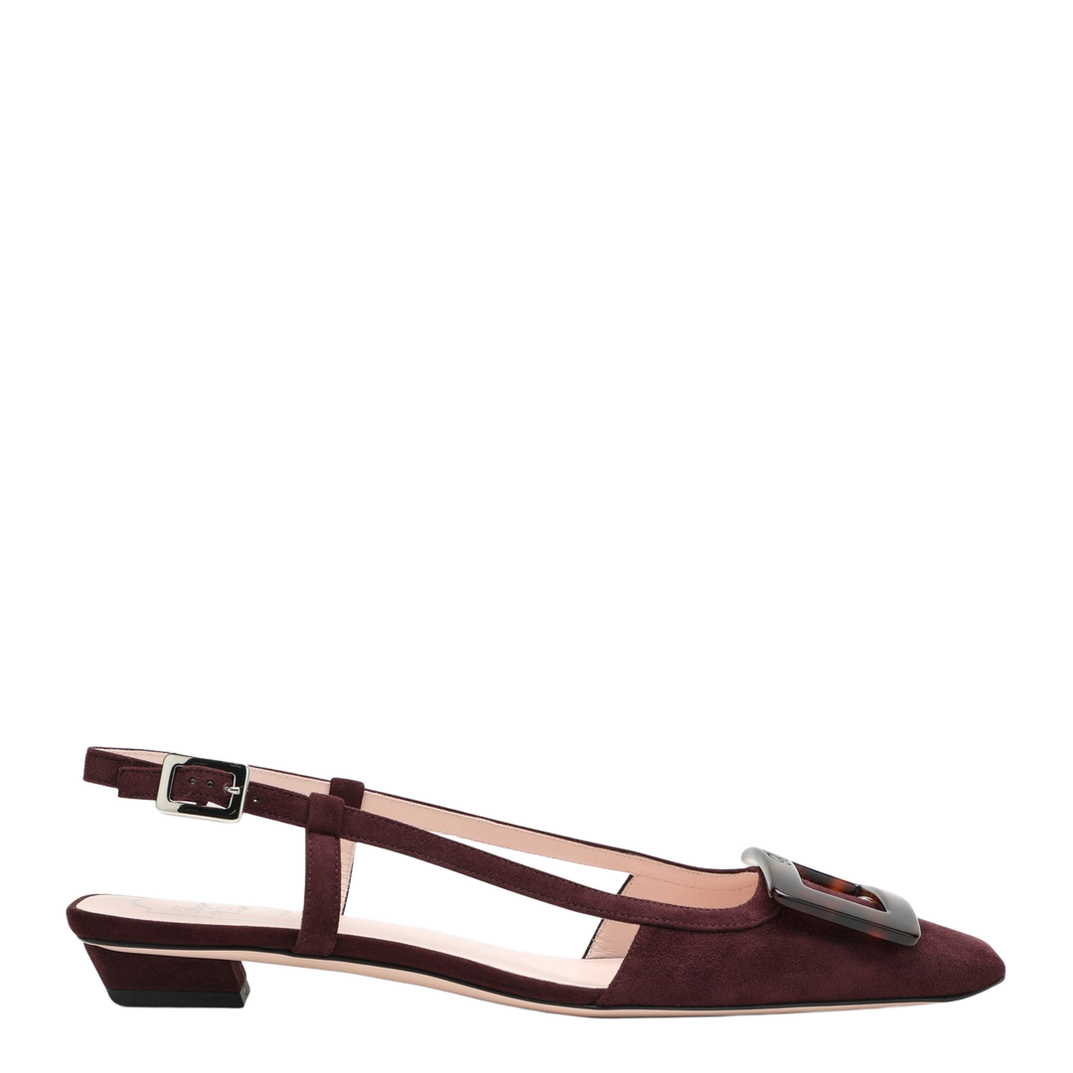 Bordeaux Suede Slingback Flats