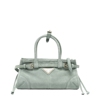 MAYFEYR - Prada - Sea Green Suede Mini Handbag - 1BA4862C4SF0092