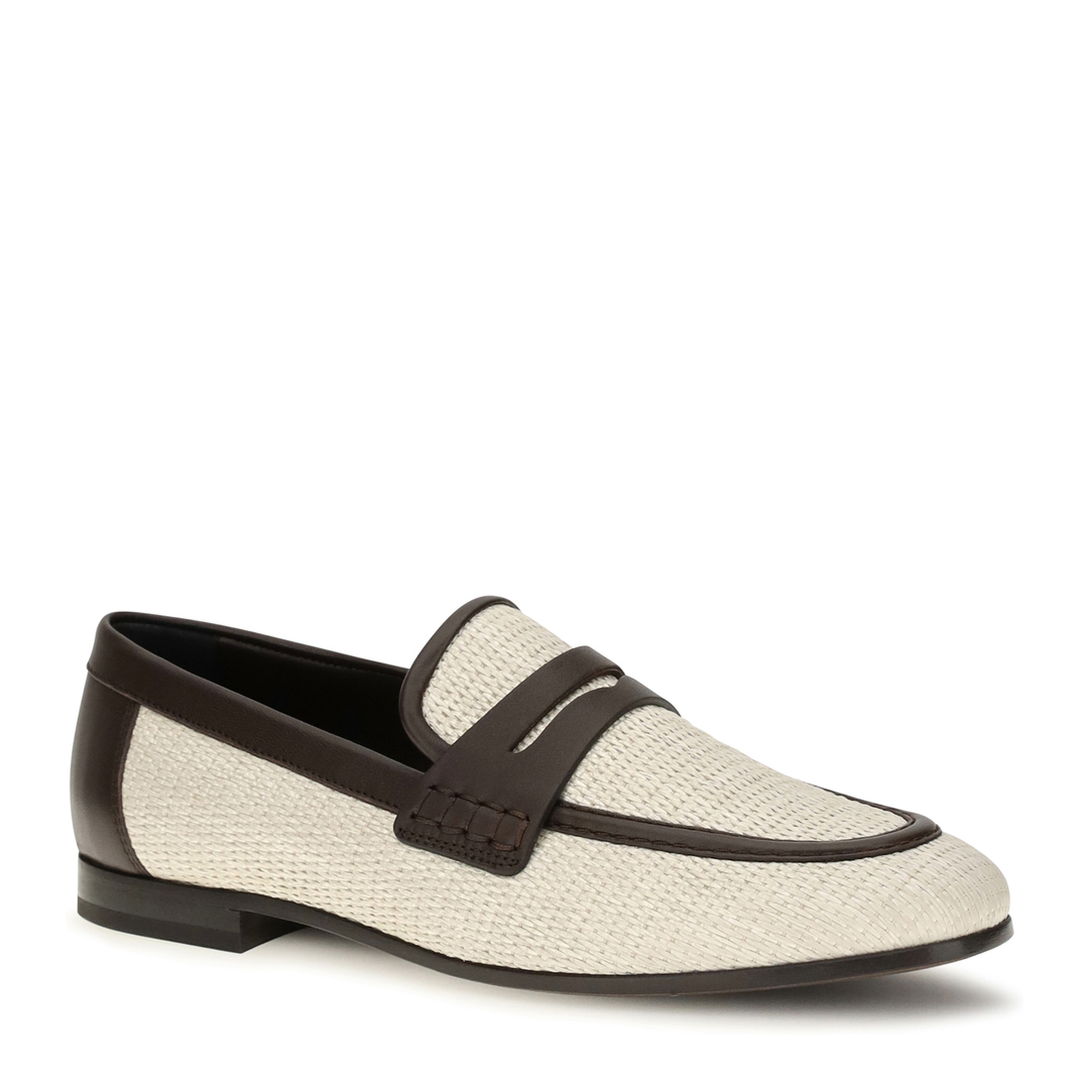 MAYFEYR - Brunello Cucinelli - Two-Tone Leather And Raffia Loafers - MZQ9C3210