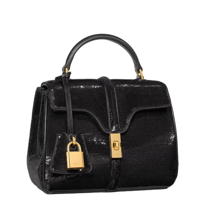 Bag 16 Mini Sequins Leather Black