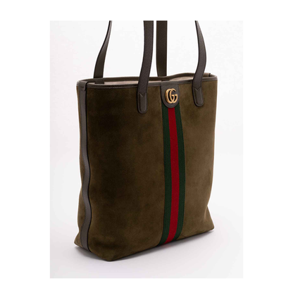 Ophidia Medium Suede Tote Bag - Dark Green