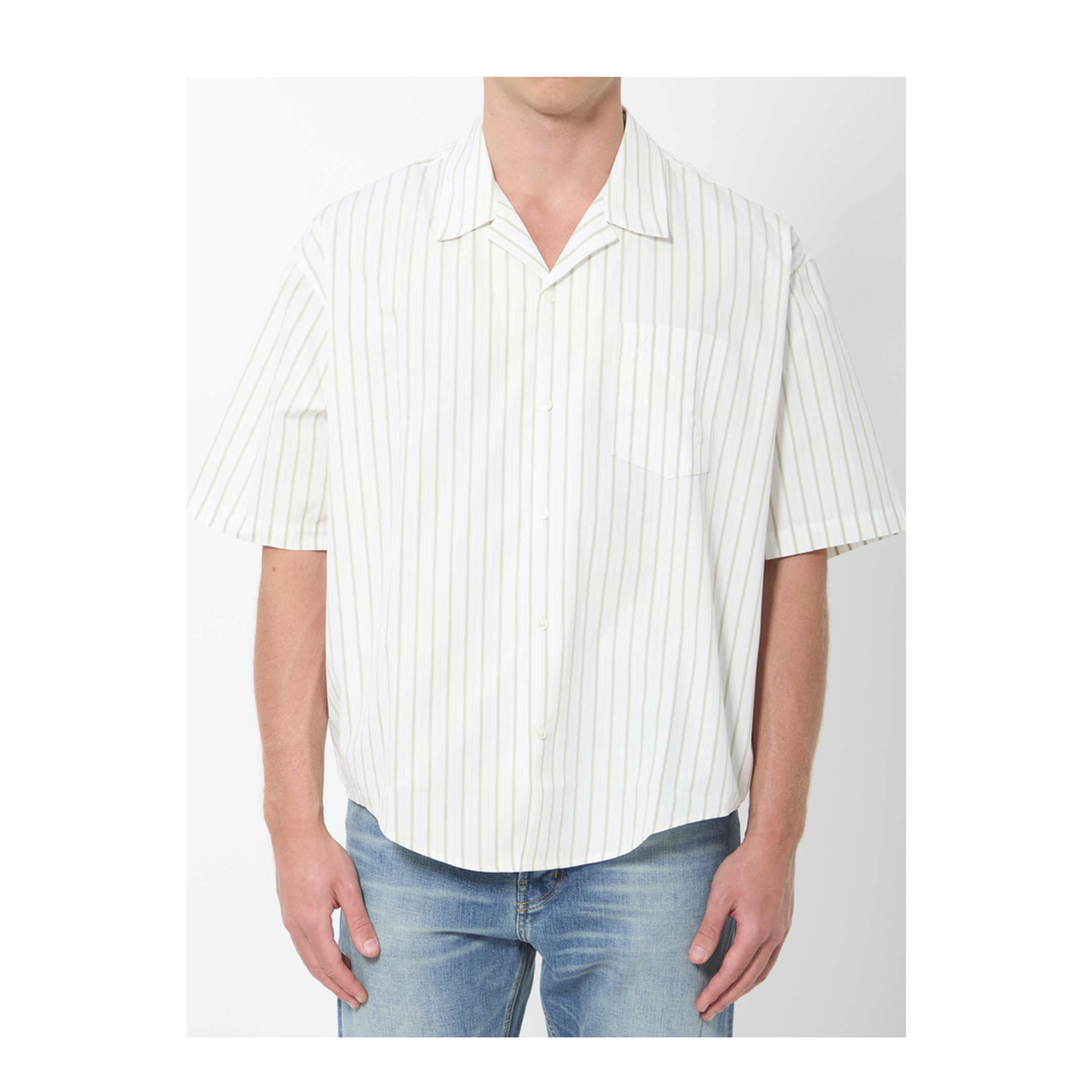MAYFEYR - Ami Paris - Striped Boxy Shirt - HSH833C00220A075