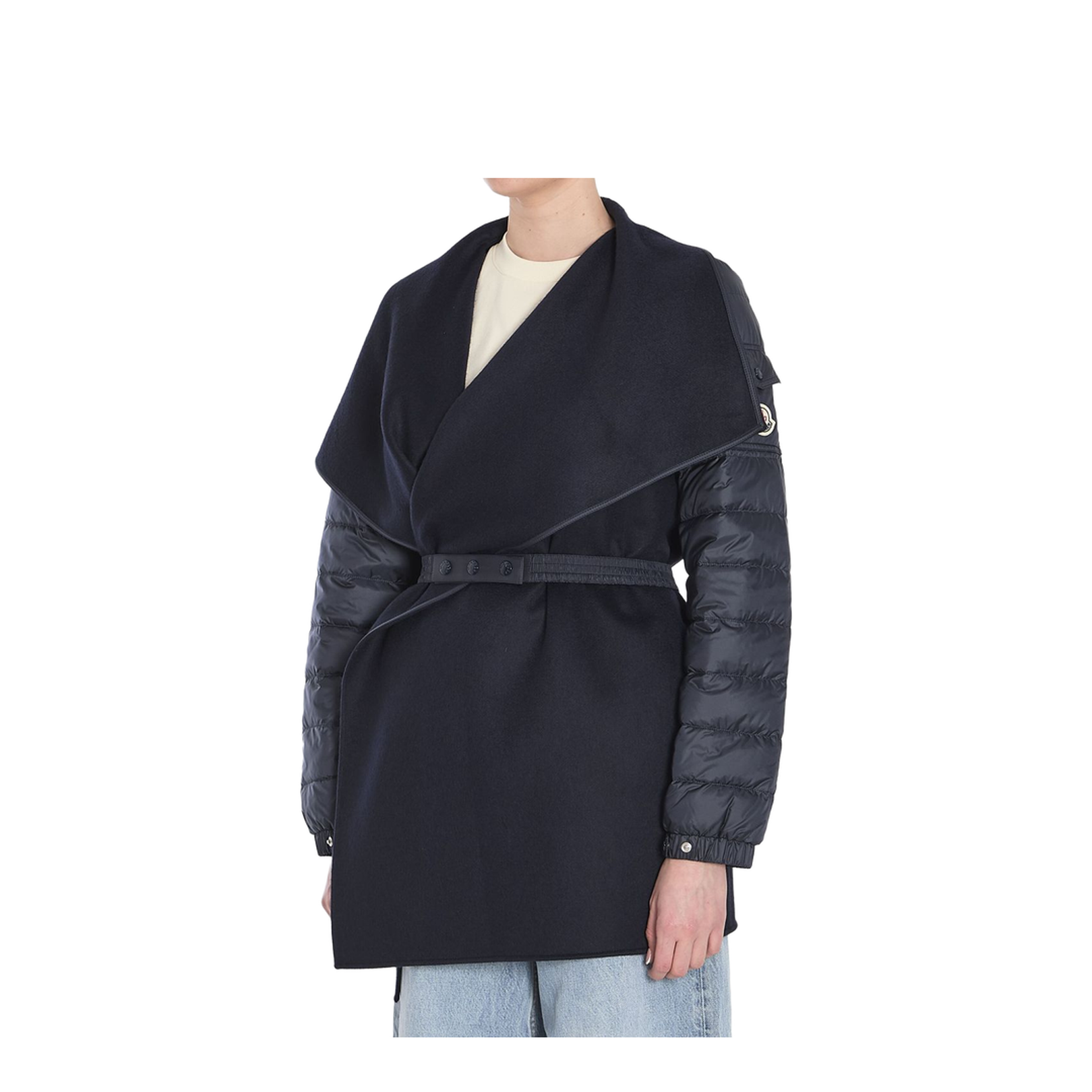 Dark Blue Padded Wool Felt Cape