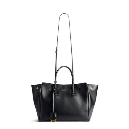 Black Leather Small Carry All Hempton Handbag