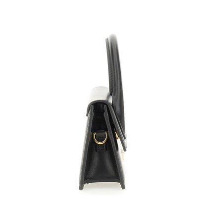 Le Chiquito Long Calf Leather Handbag - Black
