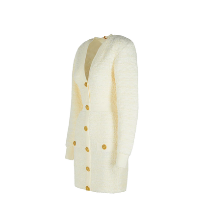 White Wool Blend Dress