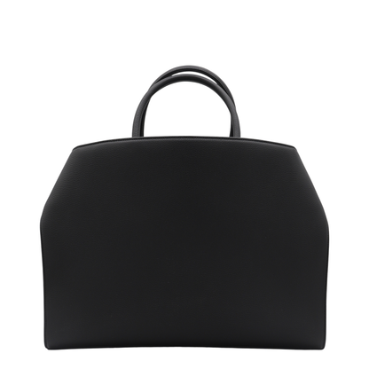 Black Leather Top Handle Bag
