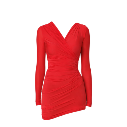 Red Stretch Jersey Mini Dress