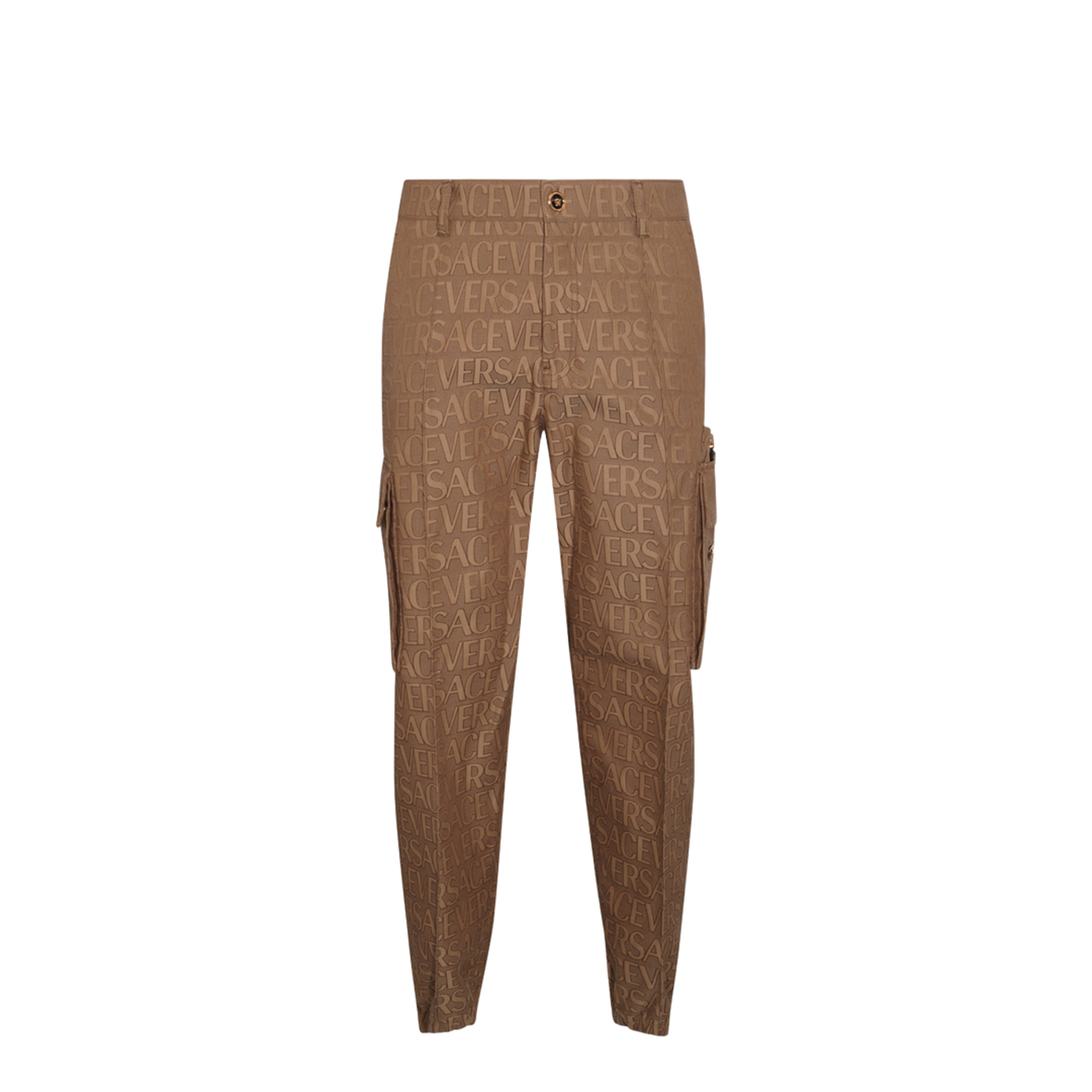 Cargo Trousers In Cotton Blend In Brown