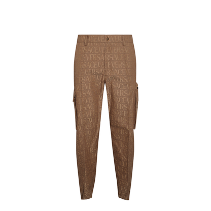 Cargo Trousers In Cotton Blend In Brown