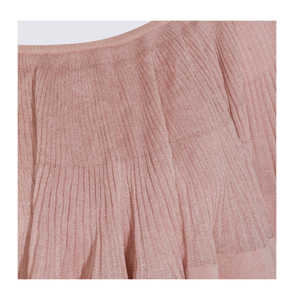 Luna Pleated Frill Top Pink