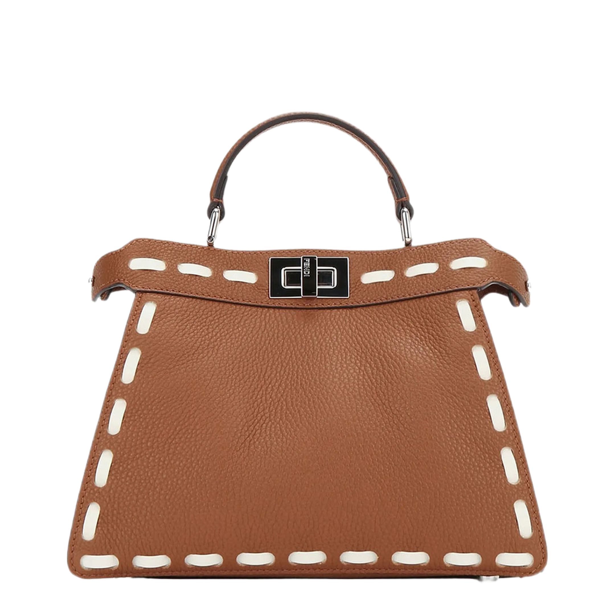 MAYFEYR - Fendi - Peekaboo Iseeu Small Sellier Cuoio Romano Leather Bag With Oversized Stitching - 8BN327AY6X