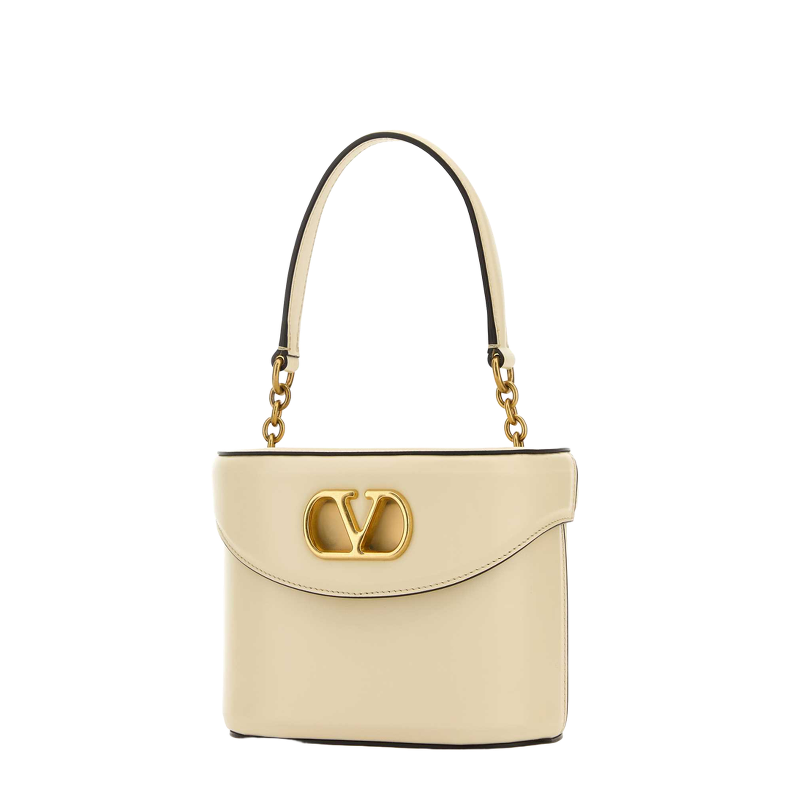 Ivory leather VLogo Signature bucket bag