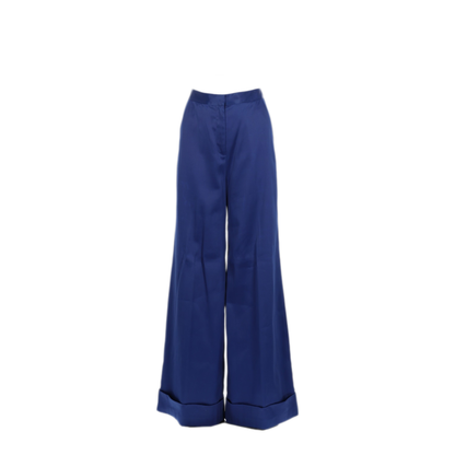 MAYFEYR - Self Portrait - Wide Leg Trousers In Satin - SP17127BBLUE