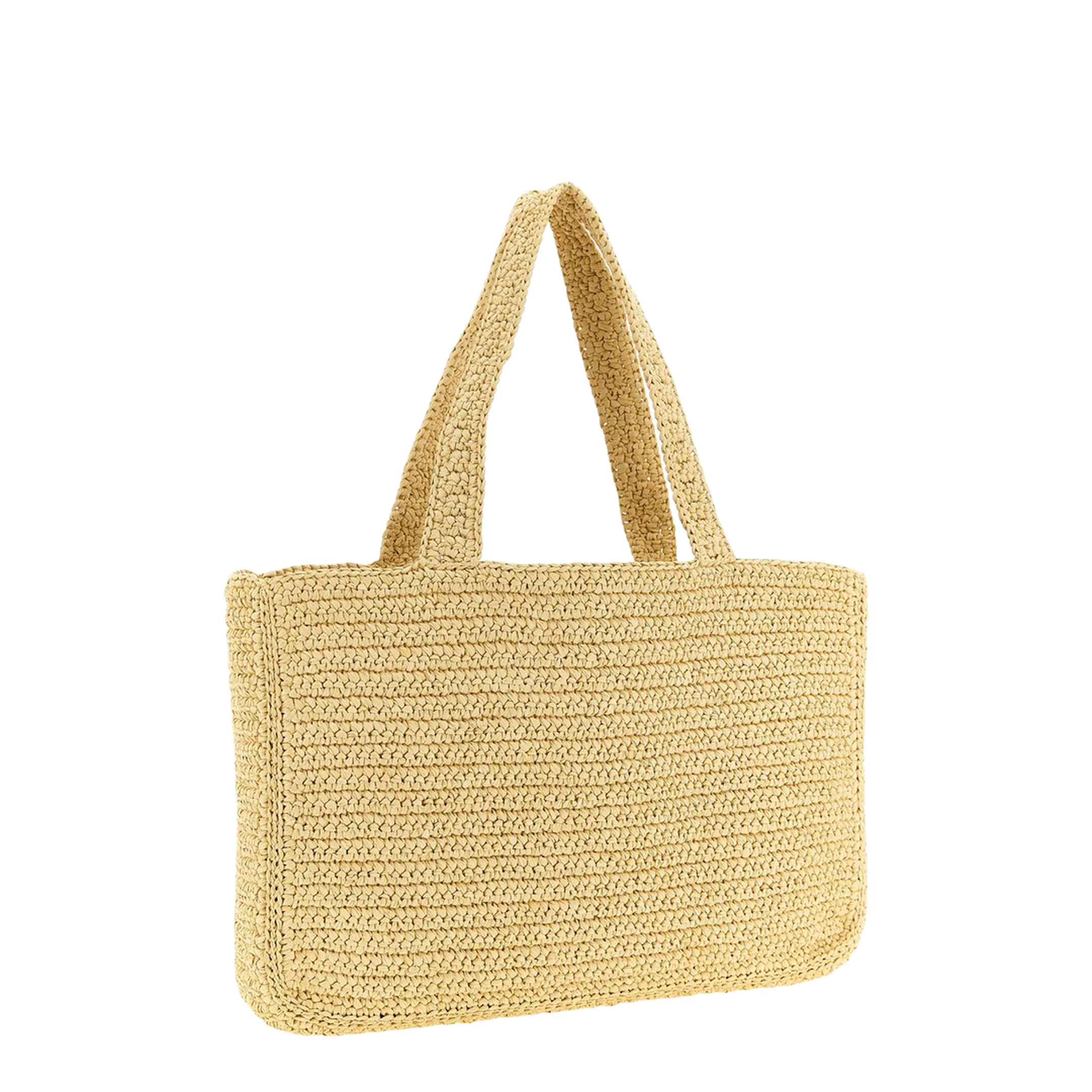 Viva Superstar Large Synthetic Raffia Shopping Bag - Natural