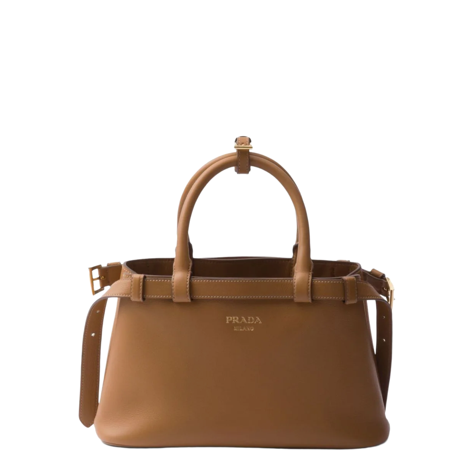 Small Belted Leather Two-Way Bag