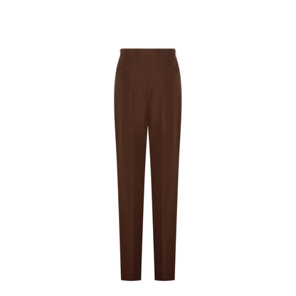 Wide Fit Trousers In Brown