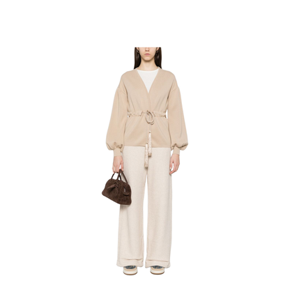 100% Cotton Trousers in Beige