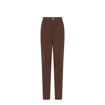 Wide Fit Trousers In Brown