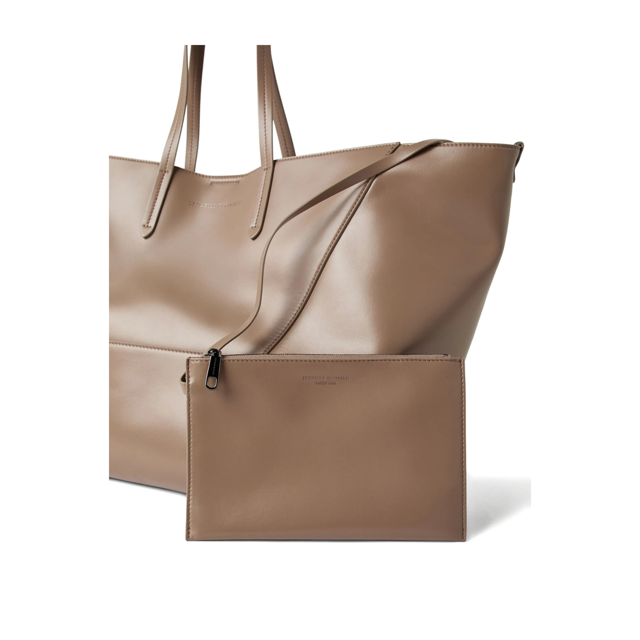 Large Calfskin Duo Bag in Hazelnut
