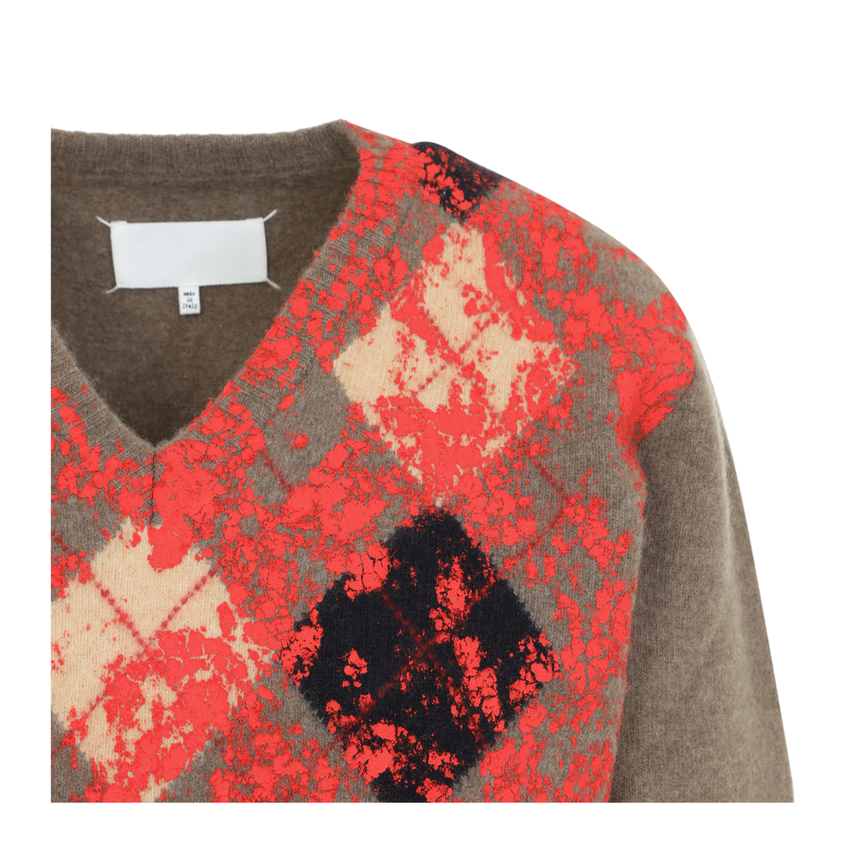 MAYFEYR - Maison Margiela - Overpainted Argyle Sweater - S67HN0017M13339001S
