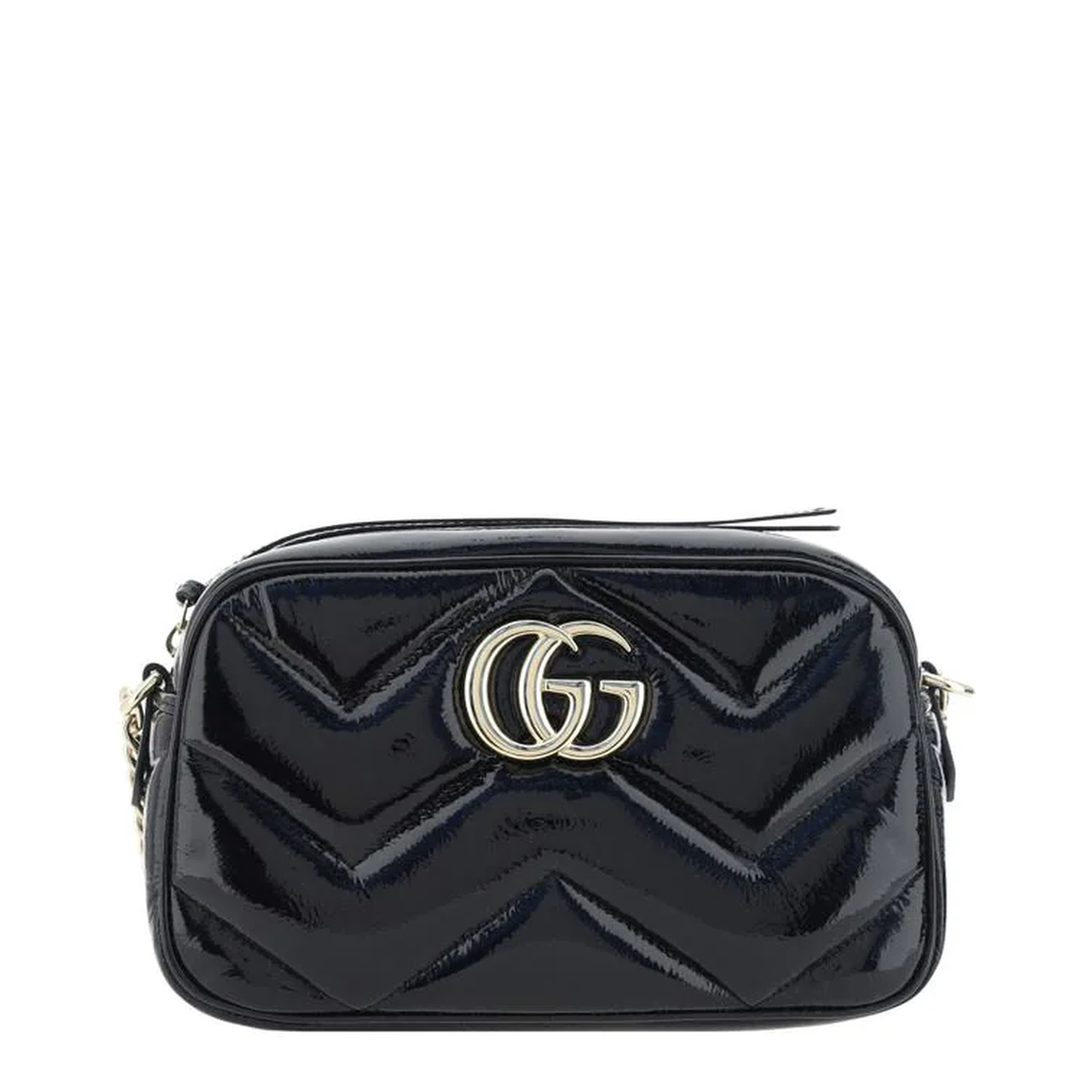GG Marmont Small Leather Camera Bag - Black