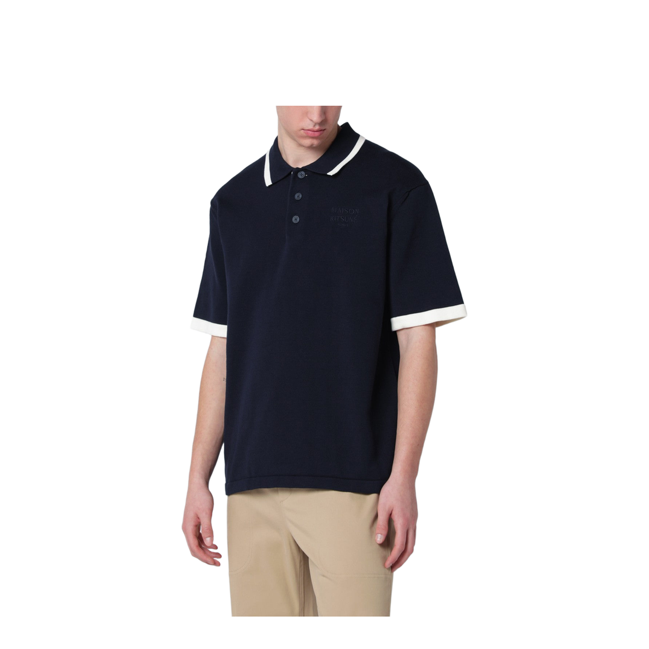 MAYFEYR - Maison Kitsuné - Navy Blue Comfort-Fit Cotton Polo Shirt - QM00208KT11350413