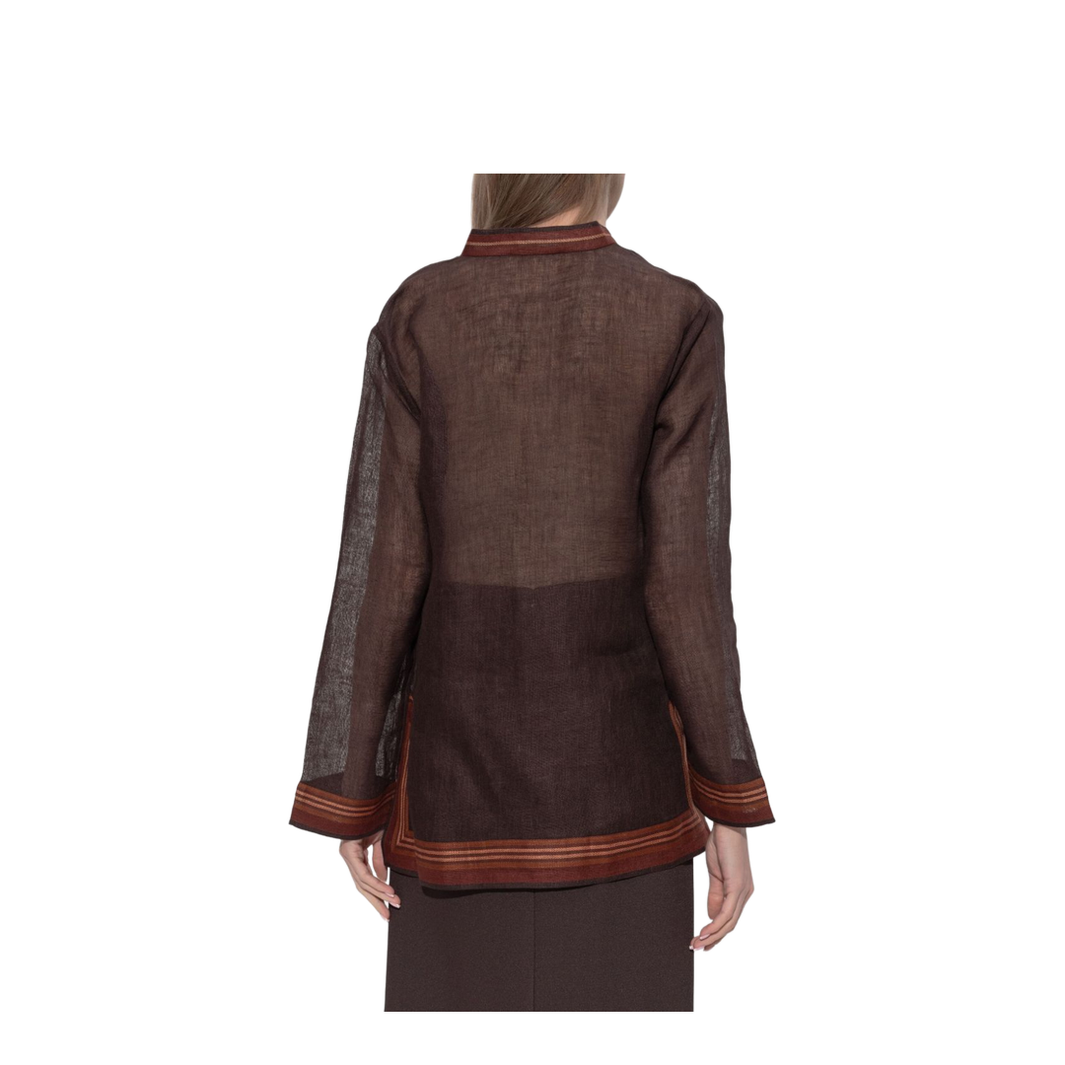 Brown Linen Blouse
