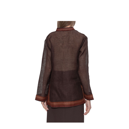 Brown Linen Blouse