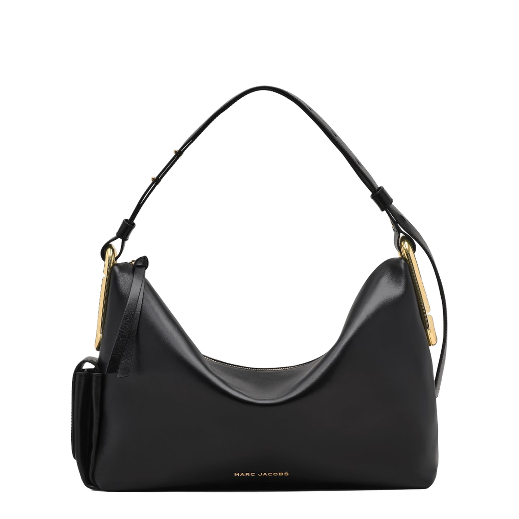 The Scene Large Smooth Leather Shoulder Bag - Black
