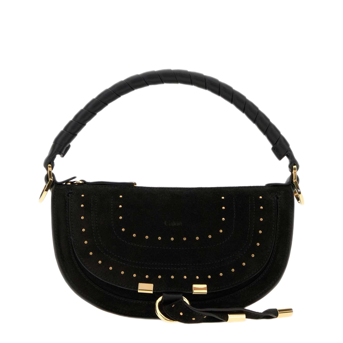 MAYFEYR - Chloè - Black Suede Mini Marcie Shoulder Bag - CH26AP927S82001